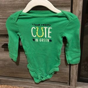 St. Patrick’s Day long-sleeve onesie Carters 3 mo